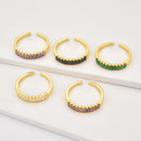 ANDYWEN 925 Sterling Silver 5 Color Summer Square Zircon CZ Resizable Rings New 2020 Fashion Round Adjustal Circle Women Jewelry