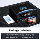 2pcs Zeee 3S FPV Drone Battery 11.1V 120C 1300mAh Softcase with XT60 Plug for RC Car Airplane Boats Racing Models Lipo Parts