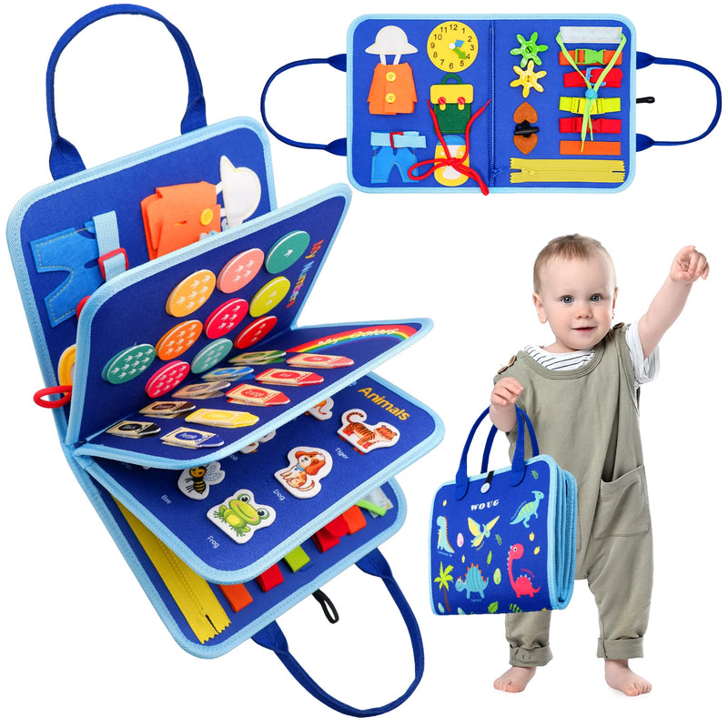 Montessori Toddler Busy Board Educational Activity for Basic Dress Motor Skills Baby Learning Toys for Travel