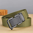 Men's Belt Automatic Metal Buckle Imitation Nylon Webbing Outdoor Work Belt Toothless Automatic Buckle Casual Sports Canvas Belt