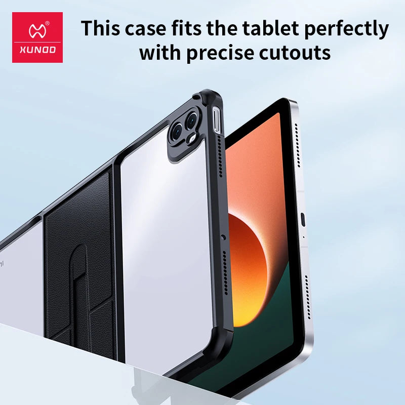 Xundd Case For Xiaomi Pad 6S Pro 12.4 inches Tablet Cover Airbag Shockproof Shell with Invisible Magnetic Bracket Holder Cover