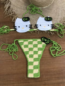 Lady's Cute Crochet Bikini Set 2 Pieces Bathing Suit Sexy Micro Bikinis 2024 Ties Swimsuit Thong Swimwear Women Swimming Suit