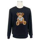 Joyccin Mother Kids Bear Embroidery Sweatshirts Thick Unisex Solid Tops Family Matching Outfits Fleeced Hoodie