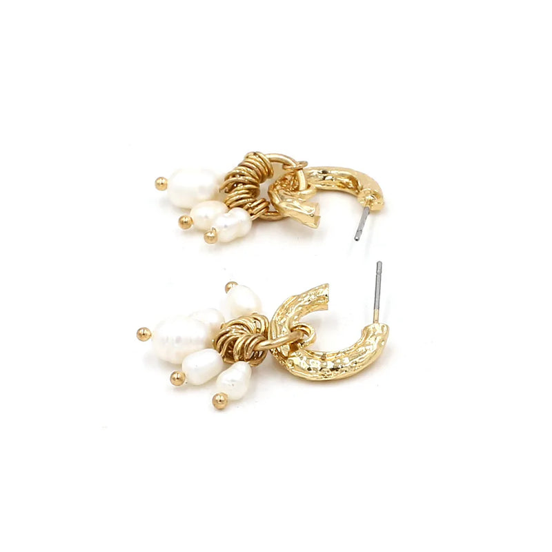 Fashion C-shaped Pearl Tassel Earrings Jewelry Wholesale