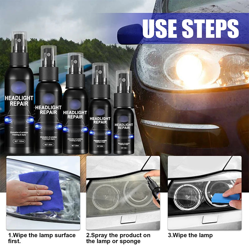 Car Light Restorative Liquid Removing Oxidation Dirt Portable Headlight Repair Polish Liquid for Car Headlight Restoration