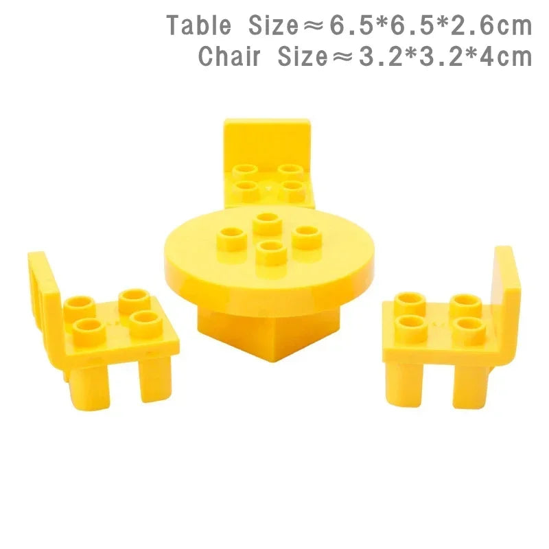 Big Size Building Blocks Compatible Large Bricks Figure Family House Bed Outdoor Camping Children Kids Educational Creative Toys