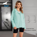 ICEbear 2024 New Style Women's Windbreaker Fashion Casual Windproof Jacket Hooded Design Women's Windbreaker Jacket GWC4736I