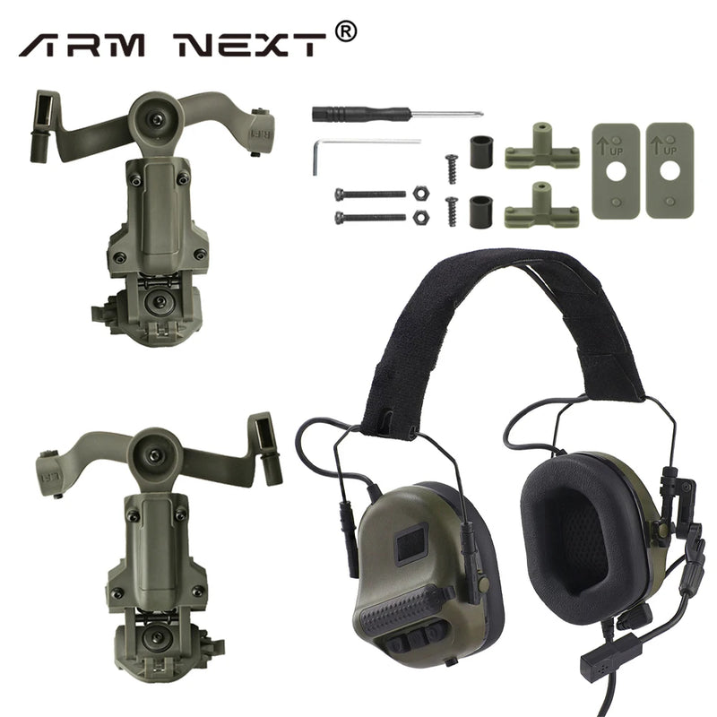 Hunting Tactical Headset (Sound Pickup&Noise Reduction) Military Airsoft Earmuff Outdoor Shooting Headset for Team Wendy M-LOK