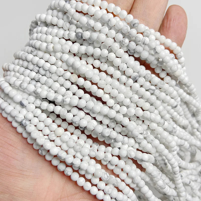 Natural White Howlite Turquoises stone beads For Jewelry Making Round white Loose spacer Beads 4 6 8 10 12 mm Howlite Beads gift
