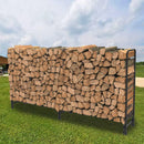 91.6” Metal Heavy Duty Firewood Log Rack Long Large Storage Holder Wood Stackers Garden Indoor