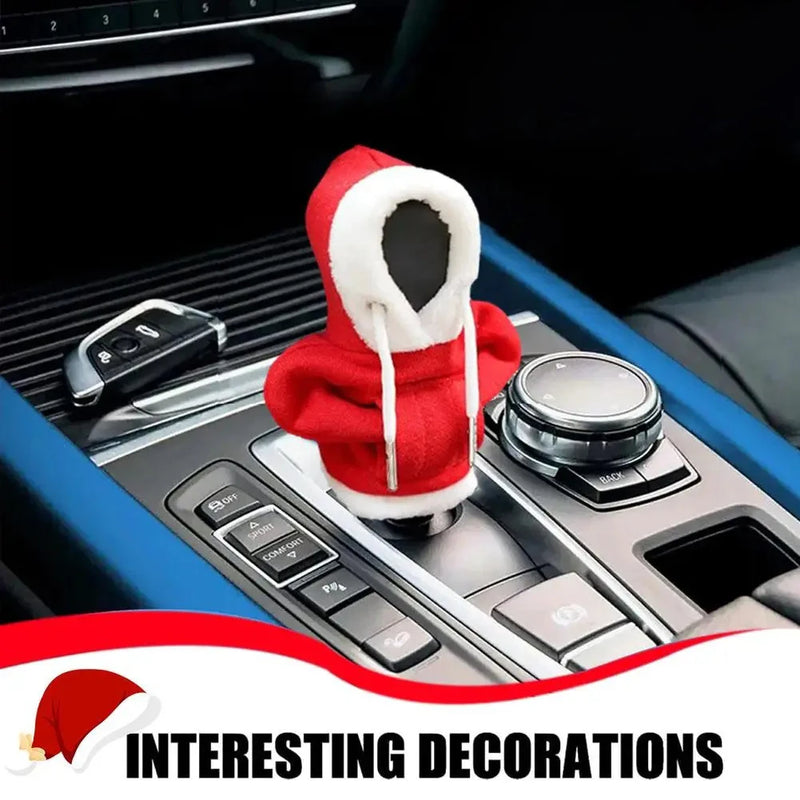 Christmas Camouflage Pattern Gear Shift Knob Hoodie Change Speed Lever Sweatshirt Car Gear Shift Cover Hoodie Car Gearbox Hood