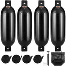 SucceBuy Inflatable Ribbed Fender with Center Holes Marine Boat Dock Fender Bumper with Air Pump 4 Needles 4 Ropes & Storage Bag