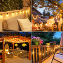 7-25M Festoon Solar LED Globe G40 String Light Fairy Outdoor For Christmas Party Garden Decor Garland Lamp Street Patio Backyard