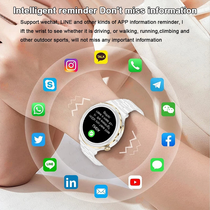 2024 New Fashion Women Smart Watch Heart Rate GPS Sport Fitness Watch Waterproof Voice Call AMOLED Smart Watch For Android IOS