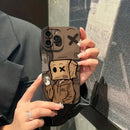 Cartoon Paper Man Muster Handyhülle für iPhone 15 14 13 12 11 Pro Max XS XR X 7 8 Plus 15 Stoßfeste Matte Weiche Silikonhülle