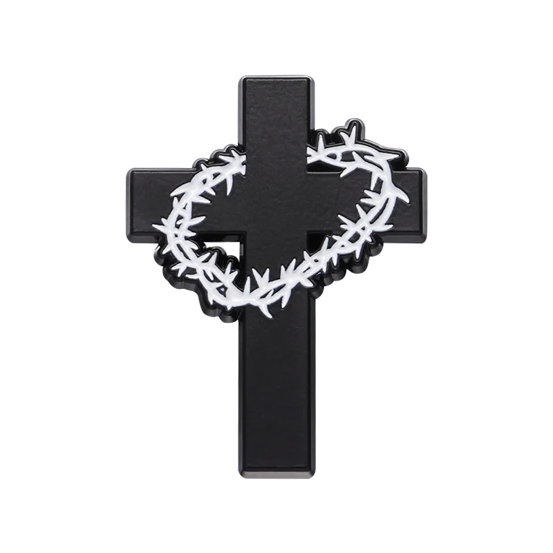 Crown Of Thorns Enamel Pin Custom Jesus Cross Religious Belief Brooches Lapel Badges Christianity Easter Jewelry Gift For Friend
