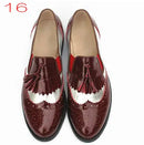 Flats Casual Shoes Women's Spring Autumn Genuine Leather Color Matching Tassel Loafers Oxford Shoes For Women Custom Shoes