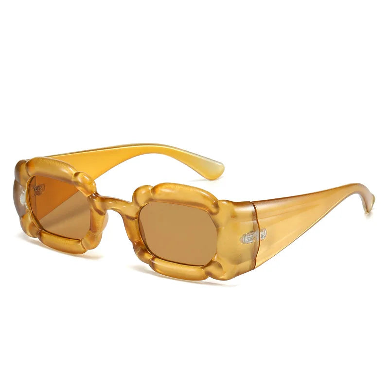 Unique Y2K Candy Color Square Sunglasses Women Fashion Design Punk Cool Girls Sunglasses Luxury Brand Popular Shades Oculos