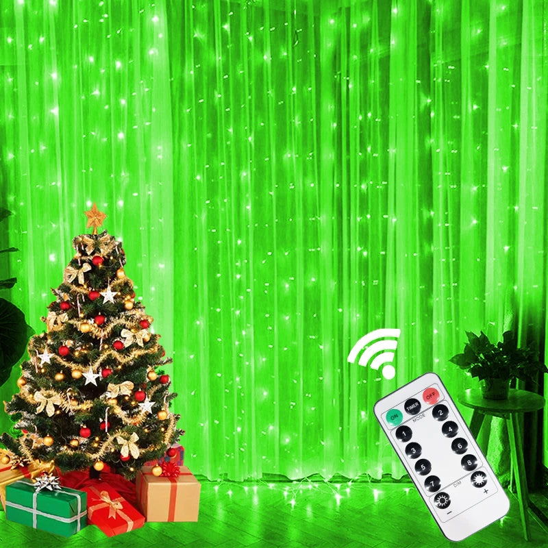 Holiday Decor Party Birthday Decoration LED 8 Mode Christmas Light USB Curtain String Light 3M 4M 6M Garland Wedding Fairy Light