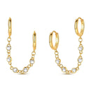 Gorgeous 925 Sterling Silver Triple Heart Hoop Earrings & Diamond Paperclip Chain Drop Earrings Mother Birthday Earrings Gift