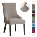 1PC Stretch Dining Chair Cover Jacquard Spandex Chair Slipcovers Elastic High Back Sloping Armchairs Cover for Hotel Kitchen