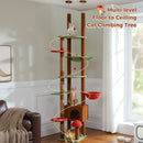 The Summit Tower | Floor-to-Ceiling Wooden Cat Tree with Hammock & Scratching Posts