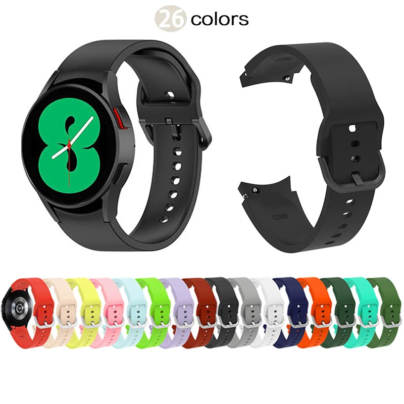 20mm Silicone Strap For Samsung Galaxy Watch 6/5/4 40mm/44mm Original Bracelet For Galaxy Watch 6 Classic 47mm43mm Correa