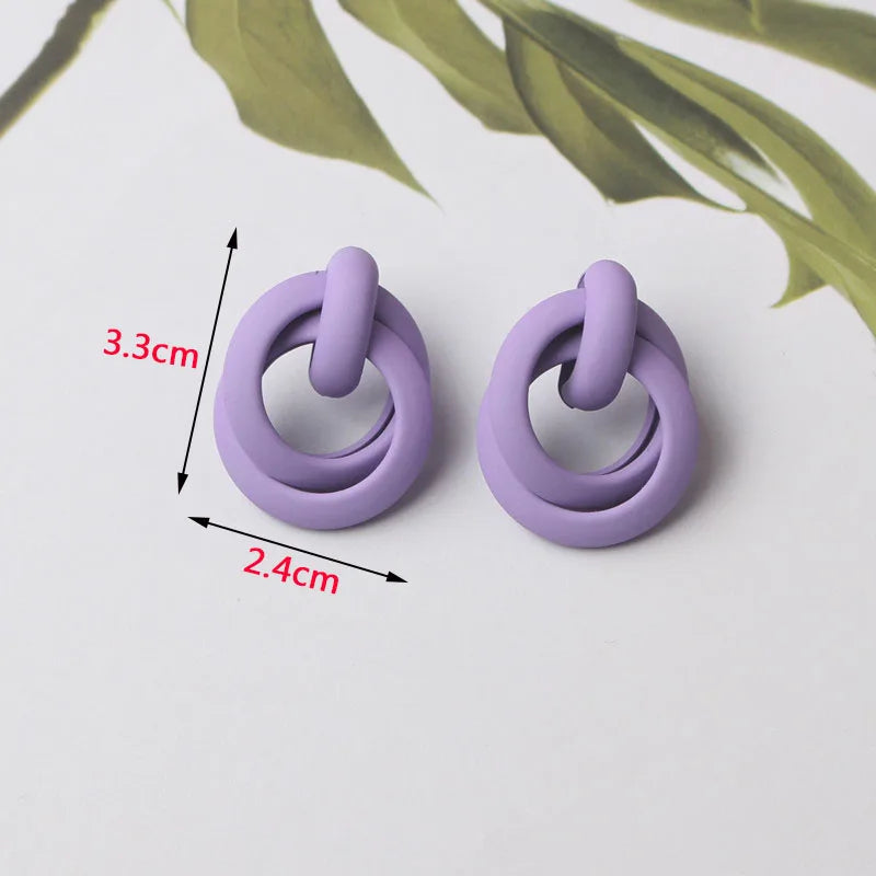 Purple Color Dangle Earrings for Women Bottle Pendants C-shaped Drop Earrings Flower Butterfly Earrings Party Gifts Wholesale