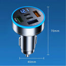 250W Car Charger PD USB Type C Fast Charge Car Cigarette Lighter Plug 5 Port Car Charger Flash Charge with Digital Display