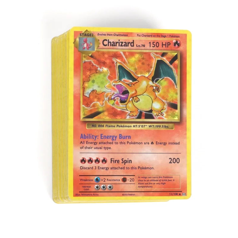 English Pokemon Card 1996 Year Shining Charizard Pikachu Mewtwo trade Card Kids Pokemon Toy
