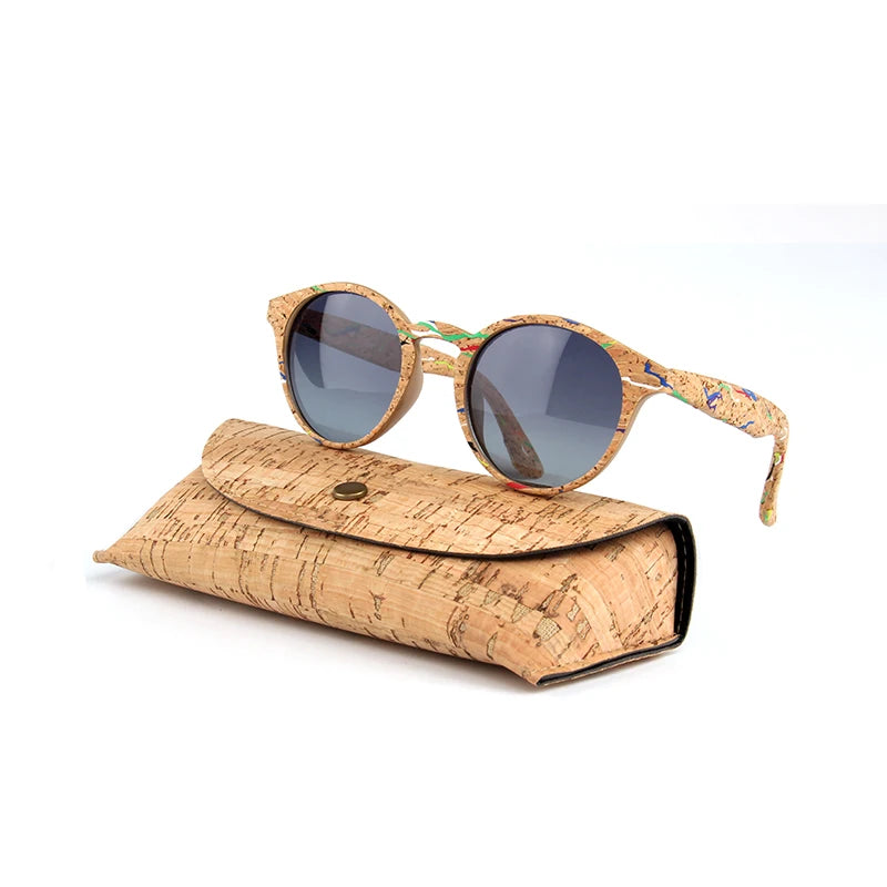 Kenbo High Quality Round Wood Bamboo Grain Polarized Sunglasses With Case Fashion Women Man Shades Wooden Sunglasses