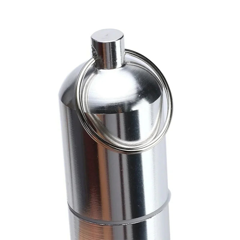 Waterproof Aluminum Pill Box Case Bottle Cache Drug Holder for Traveling Camping Container Keychain Medicine Box Health Care