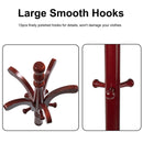 Wood Coat Hat Rack Stand Clothes Hanger Hall Tree Height Adjustable Entryway Clothes Rail