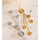 Yhpup Edelstahl Runde Hohlquasten-Anhänger-Halskette Neuheiten 16K PVD-beschichteter Mode-Charm-Schmuck für Frauen