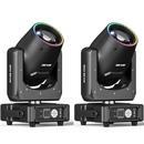 Yiflamefly 2 Stück 450W Moving Head Light RGBW DMX Bühnenlicht DMX-gesteuert Sound Activated Play DJ Light für Hochzeit Party Musik
