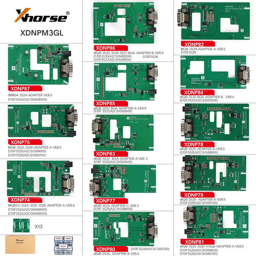 In Stock Xhorse XDNPM3GL MQB48 Solder-Free Adapter 13pcs Full Set Work with Multi-Prog, VVDI Prog, Key Tool Plus