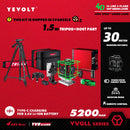 YEVOLT Laser Level Green Beam 4-Plane 16-Line Self-leveling 360 3D Ground-Hugging Horizontal & Vertical Tile Measuring Tools