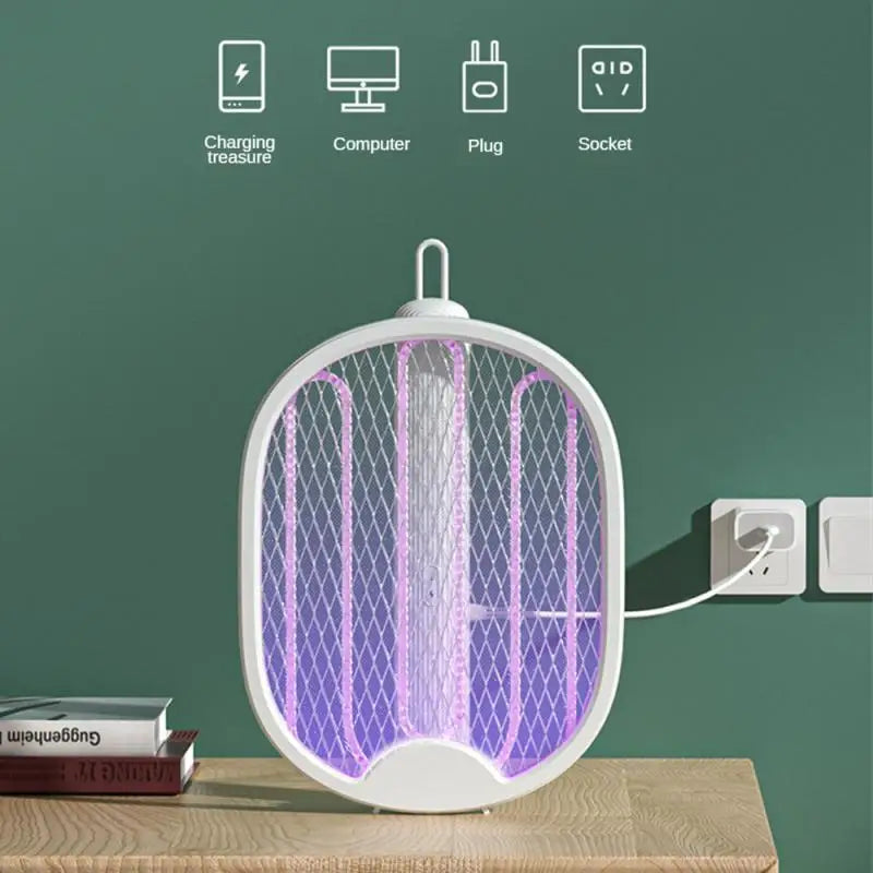 Foldable Electric Mosquito Killer Zapper USB Rechargeable Household Safety Fly Anti Mosquitos Swatter UV Repellent Lamp Racket
