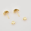ANDYWEN 100% 925 Sterling Silver Gold Three Screw Piercing CZ Clips New 2022 Pendientes Women Wedding Fine Jewelry