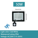 PIR Motion Sensor LED Flood Light 10W 20W 30W 50W 100W 150W 200W 300W AC220V IP66 Waterproof Spotlight Street Floodlight Outdoor