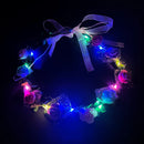 Wedding Party Crown Flower Headband LED Light Wreath Garland Decoration Women Girl Birthday Favor Luminous Hair Garland Hairband