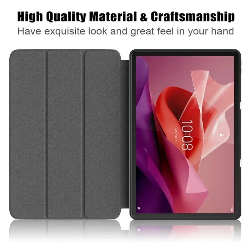 For Lenovo tab P12 12.7 2023 Case Magnetic Tri-Folding PU Leather Stand Tablet Cover for Xiaoxin Pad Pro 12.7 12 7 inch TB371FC