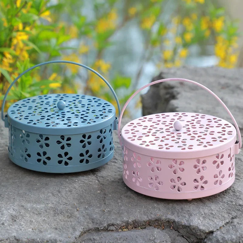 Portable Mosquito Coil Tray Holder Home Insect Repellent Anti-fire Sandalwood Incense Burner Box Anti-Mosquito Supplies