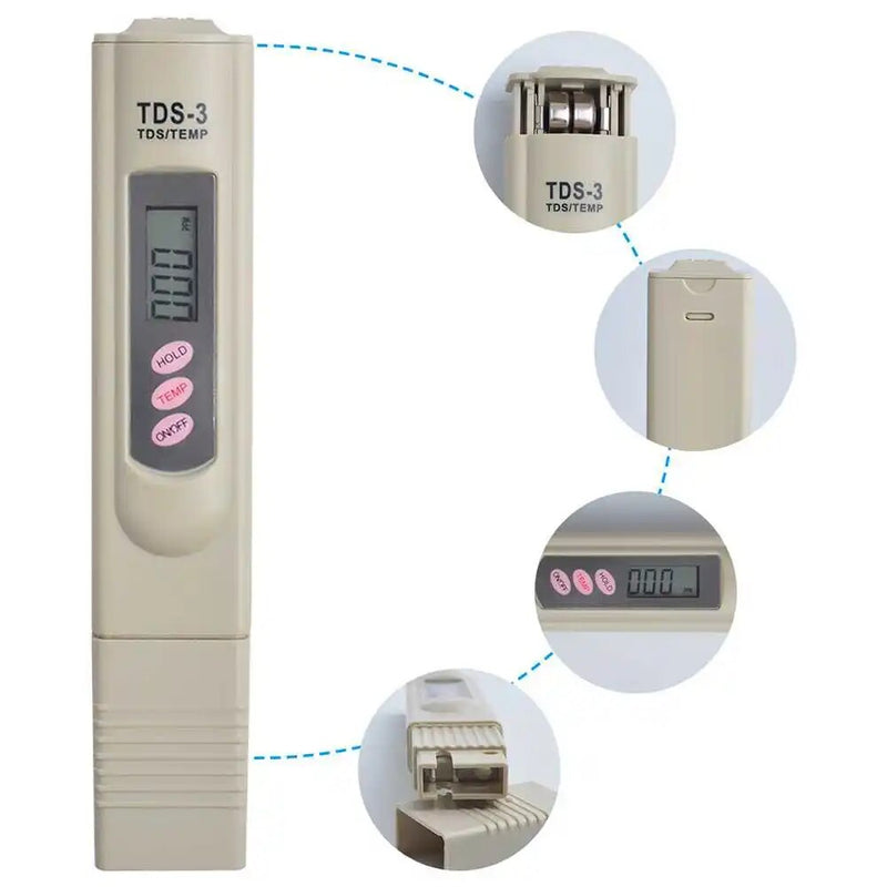 Water Quality Test Digital TDS-3 Handheld Meter Accuracy Measurement for Hydroponics Aquariums RO System Swimming Pool
