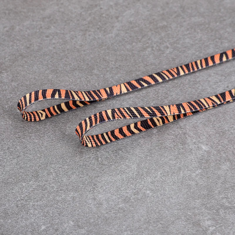 Classic Animal Patten Print Shoelace Creative Unisex Sneakers Canvas Shoe Lace Flat Leopard Zebra Tiger Snake Shoelaces Strings