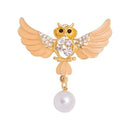 trsince Fashion Delicate Crystal Enamel Owl Brooches Trendy Vintage Brooch Badge Pin for Women Men Coat Badges Brooch Pin Gifts