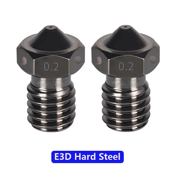 2pcs All Metal V6 Nozzle 3D Printer Parts M6 Thread Brass Hard Steel Titanium PTFE Plated Nozzles E3D V5 For 1.75mm Filament