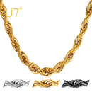 U7 Thick Stainless Steel Twisted Rope Chain Necklace For Men Gold Color Hippie Rock Chain Choker 18 -30" Classic Hip Hop Jewelry