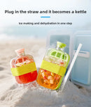 2 in 1 Ice Cube Tray Water Bottle Portable Ice Maker Mold Press Water Fill Ice Bucket Box for Summer Drinks