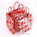 4/8Pcs Merry Christmas Kraft Paper Bags with Handles Elk Santa Gift Packaging Bags Christmas New Year Party Candy Packaging Bags